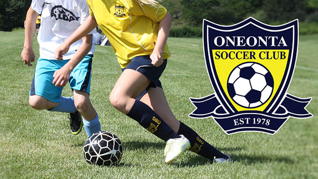 Players compete for the ball. Superimposed is the OSC logo